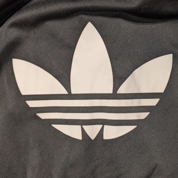 Adidas Vintage Trefoil Striped Black Zip Up Sweater - Sz M - Picture 9 of 9